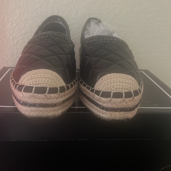 Karl Lagerfield Paris DALIA Quilted Nappa black shoes, size 8.5 M - Picture 3 of 10